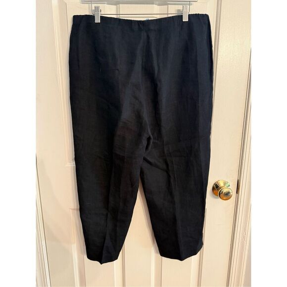 J. Jill Love Linen Black Pull On Ankle Pant sz M EUC - Picture 4 of 5